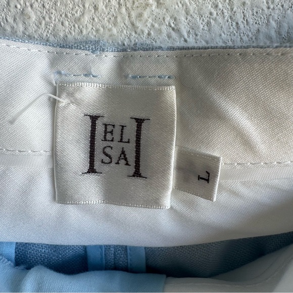 HELSA Blue Linen Rolled Short - Picture 3 of 6